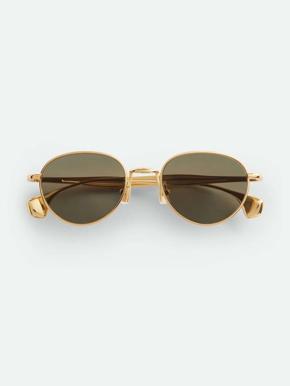 Bottega Veneta Gold Frame Round Sunglasses - Picture 1 of 9
